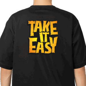 Camiseta Take It Easy Preto com Amarelo