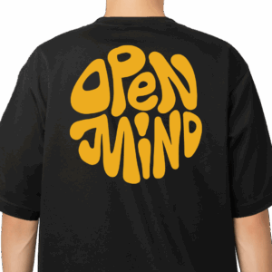 Camiseta Open Mind Preto com Amarelo